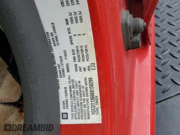 ✅ 2006 Chevrolet Colorado 3LT • VIN: 1GCDT136668158299 • Лот: 83816605. Опубликован ранее на Copart с пробегом 64 279 миль. Бесплатный доступ к архиву аукционных продаж из США и подробный отчёт об истории автомобиля на DreamBid. Изображение 12.