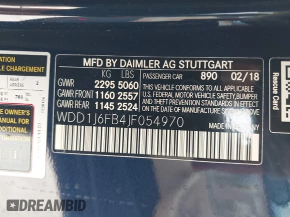 ✅ 2018 Mercedes-Benz E 400 • VIN: WDD1J6FB4JF054970 • Lot: 41909770. Listed on IAAI with 69,700 mi. Free auction sales archive from the USA and detailed vehicle history report at DreamBid. Image 9.