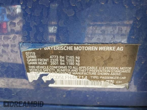 2020 BMW 3 Series 330i xDrive с VIN WBA5R7C05LFH48714, выставлен на аукционе IAAI как лот 42357638 с пробегом Не указан миль и . История ставок и продаж доступна на DreamBid. Изображение 9.