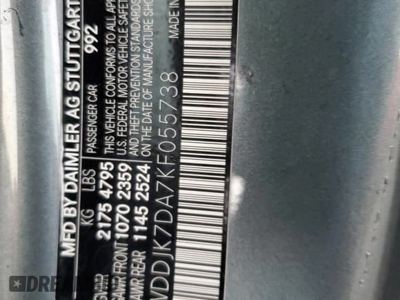 ✅ 2019 Mercedes-Benz SL 550 • VIN: WDDJK7DA7KF055738 • Lot: 75169274. Wystawiony na Copart z przebiegiem Nie podano. Bezpłatny archiwum sprzedaży aukcyjnych z USA i szczegółowy raport historii pojazdu na DreamBid. Zdjęcie 12.