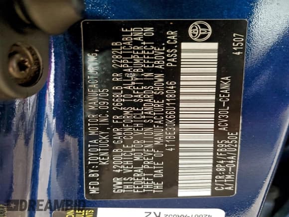 ✅ 2006 Toyota Camry XLE • VIN: 4T1BE30K66U118046 • Lot: 96595955. Listed on Copart with 288,154 mi. Free auction sales archive from the USA and detailed vehicle history report at DreamBid. Image 12.