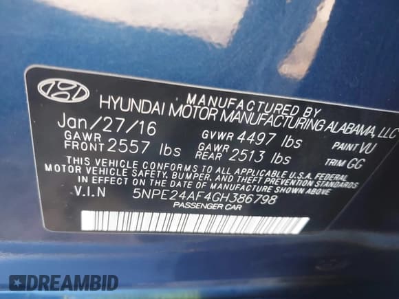 ✅ 2016 Hyundai Sonata SE • VIN: 5NPE24AF4GH386798 • Лот: 40932721. Опубликован ранее на IAAI с пробегом 115 895 миль. Бесплатный доступ к архиву аукционных продаж из США и подробный отчёт об истории автомобиля на DreamBid. Изображение 9.