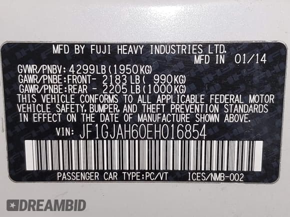 ✅ 2014 Subaru Impreza Limited • VIN: JF1GJAH60EH016854 • Lot: 41192518. Wystawiony na IAAI z przebiegiem 193 089 mil. Bezpłatny archiwum sprzedaży aukcyjnych z USA i szczegółowy raport historii pojazdu na DreamBid. Zdjęcie 9.