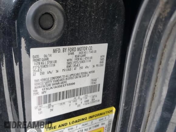 ✅ 2014 Ford Expedition Max Limited • VIN: 1FMJK1K55EEF55996 • Lot: 67367195. Wystawiony na Copart z przebiegiem Nie podano. Bezpłatny archiwum sprzedaży aukcyjnych z USA i szczegółowy raport historii pojazdu na DreamBid. Zdjęcie 12.