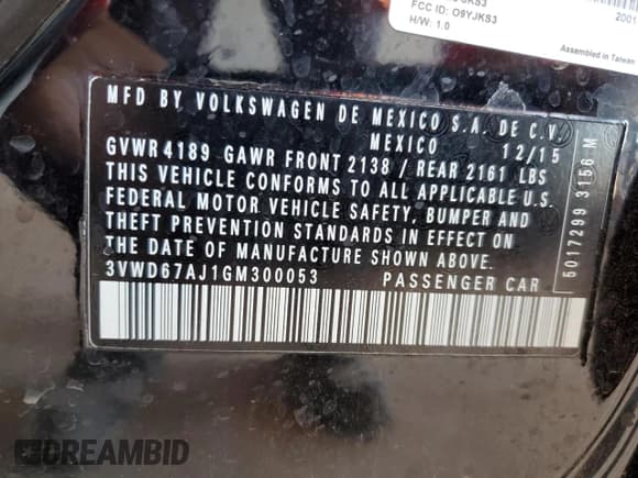 ✅ 2016 Volkswagen Jetta SE • VIN: 3VWD67AJ1GM300053 • Lot: 81164525. Listed on Copart with 121,388 mi. Free auction sales archive from the USA and detailed vehicle history report at DreamBid. Image 12.