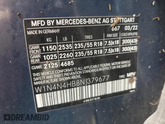 ✅ 2022 Mercedes-Benz GLA 250 • VIN: W1N4N4HB8NJ379677 • Lot: 66090825. Listed on Copart with Not provided. Free auction sales archive from the USA and detailed vehicle history report at DreamBid. Image 14.