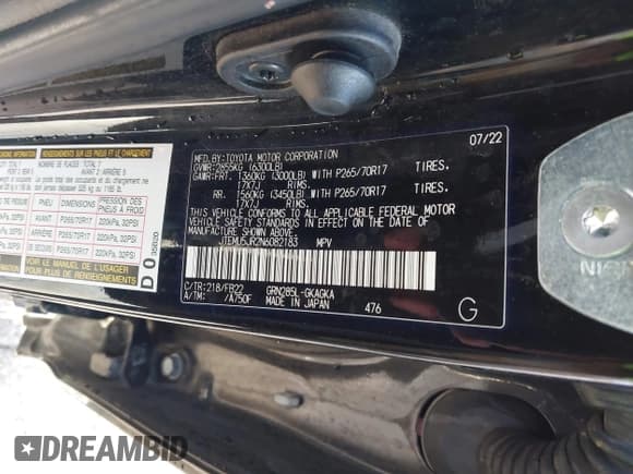 ✅ 2022 Toyota 4Runner SR5 • VIN: JTEMU5JR2N6082183 • Lot: 43721528. Wystawiony na IAAI z przebiegiem 71 034 mil. Bezpłatny archiwum sprzedaży aukcyjnych z USA i szczegółowy raport historii pojazdu na DreamBid. Zdjęcie 9.