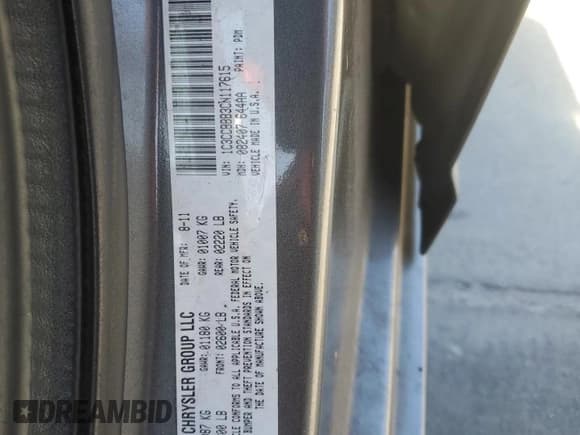 ✅ 2012 Chrysler 200 Touring • VIN: 1C3CCBBB3CN117615 • Lot: 93116135. Wystawiony na Copart z przebiegiem 208 614 mil. Bezpłatny archiwum sprzedaży aukcyjnych z USA i szczegółowy raport historii pojazdu na DreamBid. Zdjęcie 12.