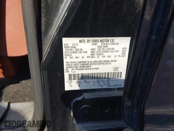 ✅ 2014 Ford F-250 XL • VIN: 1FT7W2BT3EEA13190 • Lot: 43194939. Listed on IAAI with 197,211 mi. Free auction sales archive from the USA and detailed vehicle history report at DreamBid. Image 9.