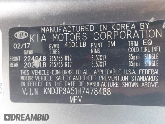 ✅ 2017 Kia Soul + • VIN: KNDJP3A51H7478488 • Лот: 43572304. Опубликован ранее на IAAI с пробегом 173 651 миль. Бесплатный доступ к архиву аукционных продаж из США и подробный отчёт об истории автомобиля на DreamBid. Изображение 9.