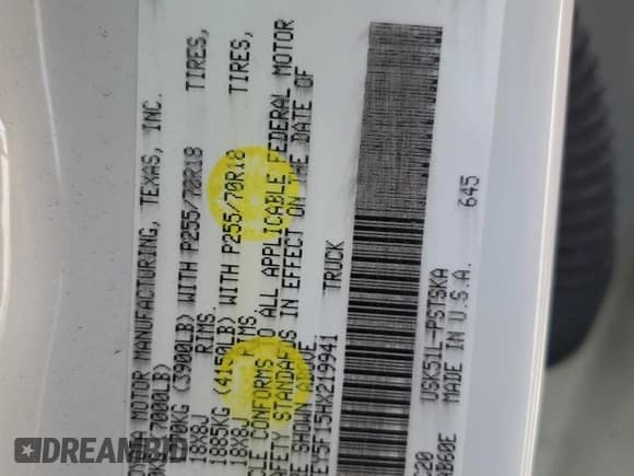 ✅ 2017 Toyota Tundra SR5 • VIN: 5TFEY5F15HX219941 • Лот: 63313655. Опубликован ранее на Copart с пробегом 67 389 миль. Бесплатный доступ к архиву аукционных продаж из США и подробный отчёт об истории автомобиля на DreamBid. Изображение 12.