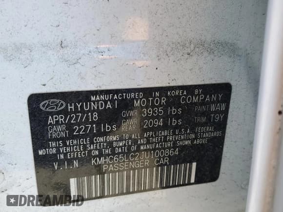 ✅ 2018 Hyundai Ioniq Blue • VIN: KMHC65LC2JU100864 • Lot: 52219505. Wystawiony na Copart z przebiegiem 72 044 mil. Bezpłatny archiwum sprzedaży aukcyjnych z USA i szczegółowy raport historii pojazdu na DreamBid. Zdjęcie 13.