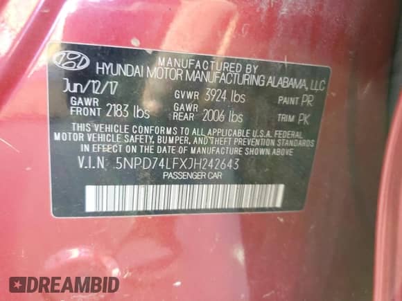 2018 Hyundai Elantra SE с VIN 5NPD74LFXJH242643, выставлен на аукционе Copart как лот 86606245 с пробегом 150 708 миль миль и Чистый • Clean title. История ставок и продаж доступна на DreamBid. Изображение 12.