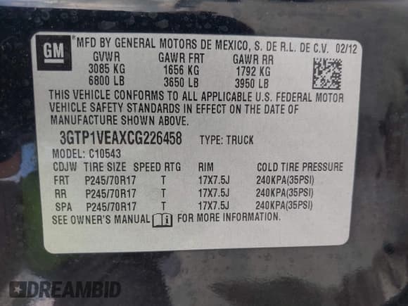 ✅ 2012 GMC Sierra 1500 SLE • VIN: 3GTP1VEAXCG226458 • Лот: 42049466. Опубликован ранее на IAAI с пробегом 312 717 миль. Бесплатный доступ к архиву аукционных продаж из США и подробный отчёт об истории автомобиля на DreamBid. Изображение 9.