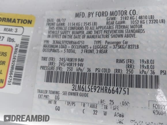 ✅ 2017 Lincoln MKZ Reserve • VIN: 3LN6L5E92HR664751 • Lot: 43664414. Wystawiony na IAAI z przebiegiem 42 582 mil. Bezpłatny archiwum sprzedaży aukcyjnych z USA i szczegółowy raport historii pojazdu na DreamBid. Zdjęcie 9.