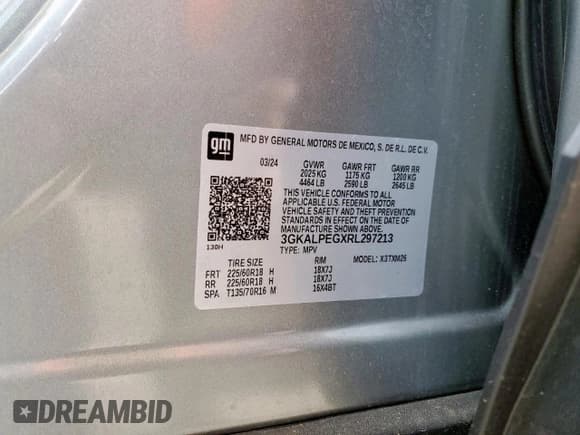 ✅ 2024 GMC Terrain SLT • VIN: 3GKALPEGXRL297213 • Lot: 80479005. Listed on Copart with 37,956 mi. Free auction sales archive from the USA and detailed vehicle history report at DreamBid. Image 12.