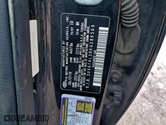 ✅ 2019 Kia Optima S • VIN: 5XXGT4L38KG286569 • Lot: 94554175. Wystawiony na Copart z przebiegiem 152 507 mil. Bezpłatny archiwum sprzedaży aukcyjnych z USA i szczegółowy raport historii pojazdu na DreamBid. Zdjęcie 12.