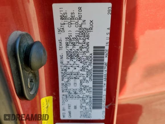 ✅ 2011 Toyota Tacoma PreRunner • VIN: 5TFJU4GN2BX011979 • Lot: 91303405. Listed on Copart with 235,826 mi. Free auction sales archive from the USA and detailed vehicle history report at DreamBid. Image 13.