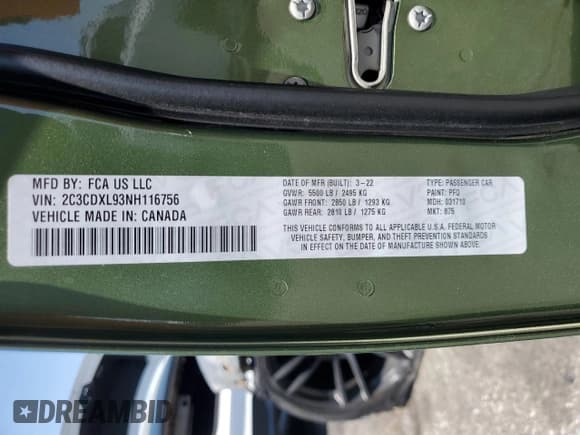 ✅ 2022 Dodge Charger SRT Hellcat Widebody • VIN: 2C3CDXL93NH116756 • Лот: 67646805. Опубликован ранее на Copart с пробегом Не указан. Бесплатный доступ к архиву аукционных продаж из США и подробный отчёт об истории автомобиля на DreamBid. Изображение 12.