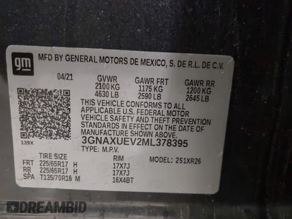 ✅ 2021 Chevrolet Equinox LT • VIN: 3GNAXUEV2ML378395 • Лот: 42354948. Опубликован ранее на IAAI с пробегом 77 824 миль. Бесплатный доступ к архиву аукционных продаж из США и подробный отчёт об истории автомобиля на DreamBid. Изображение 9.