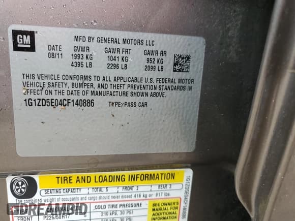 ✅ 2012 Chevrolet Malibu 2LT • VIN: 1G1ZD5E04CF140886 • Лот: 75083584. Опубликован ранее на Copart с пробегом 49 787 миль. Бесплатный доступ к архиву аукционных продаж из США и подробный отчёт об истории автомобиля на DreamBid. Изображение 13.