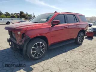 2021 Chevrolet Tahoe RST with VIN 1GNSKRKD4MR396448, listed as a Copart auction lot 58041415 with 29,567 mi miles and Salvage title. Bid and sale history available at DreamBid. Image 1.