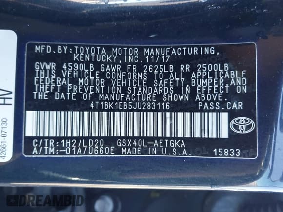 ✅ 2018 Toyota Avalon XLE • VIN: 4T1BK1EB5JU283116 • Lot: 41979113. Wystawiony na IAAI z przebiegiem 83 714 mil. Bezpłatny archiwum sprzedaży aukcyjnych z USA i szczegółowy raport historii pojazdu na DreamBid. Zdjęcie 9.