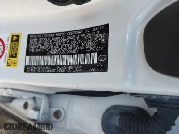 ✅ 2013 Lexus ES 250 • VIN: JTHBK1GG6D2058831 • Lot: 43770574. Wystawiony na IAAI z przebiegiem 106 605 mil. Bezpłatny archiwum sprzedaży aukcyjnych z USA i szczegółowy raport historii pojazdu na DreamBid. Zdjęcie 9.