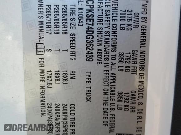 ✅ 2013 Chevrolet Silverado 1500 LT • VIN: 3GCPKSE74DG362439 • Lot: 40477054. Listed on Copart with 147,427 mi. Free auction sales archive from the USA and detailed vehicle history report at DreamBid. Image 12.