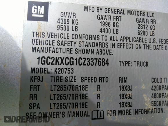 ✅ 2012 Chevrolet Silverado 2500HD LT • VIN: 1GC2KXCG1CZ337684 • Lot: 40494392. Wystawiony na IAAI z przebiegiem Nie podano. Bezpłatny archiwum sprzedaży aukcyjnych z USA i szczegółowy raport historii pojazdu na DreamBid. Zdjęcie 9.