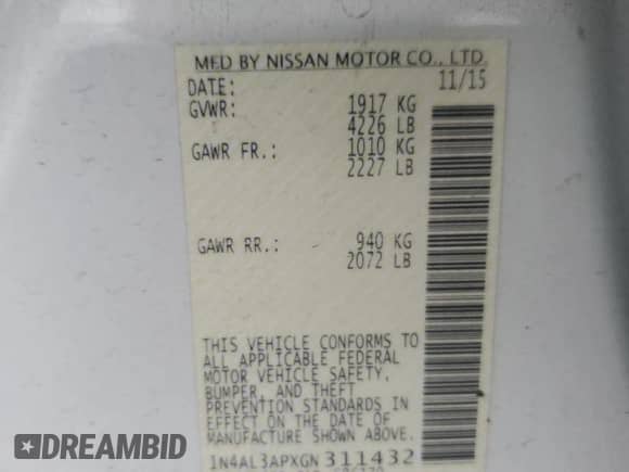 2016 Nissan Altima S с VIN 1N4AL3APXGN311432, выставлен на аукционе Copart как лот 89931235 с пробегом 134 147 миль миль и Списание • Salvage title. История ставок и продаж доступна на DreamBid. Изображение 12.