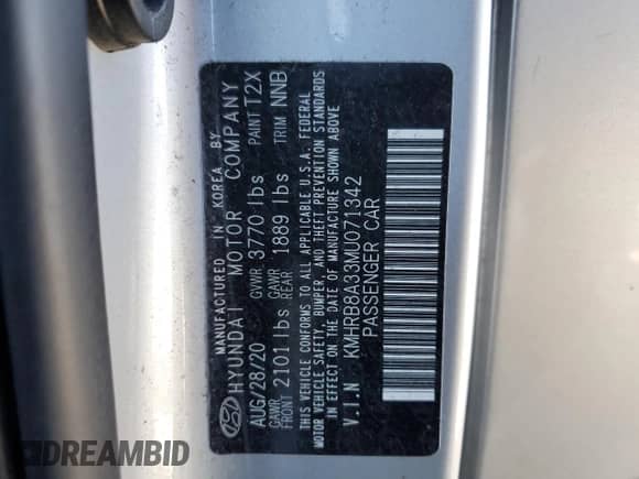 2021 Hyundai Venue SE с VIN KMHRB8A33MU071342, выставлен на аукционе Copart как лот 81086254 с пробегом 77 611 миль миль и На запчасти • Non repairable. История ставок и продаж доступна на DreamBid. Изображение 14.