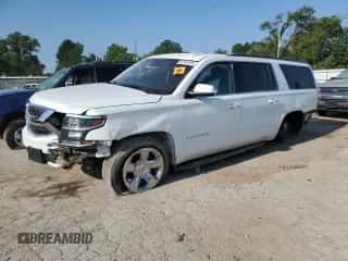 2018 Chevrolet Suburban LT z VIN 1GNSKHKC7JR129589, wystawiony jako Copart lot #62144164 z przebiegiem 118 667 mil mil oraz Szkoda całkowita • Salvage title. Historia ofert i sprzedaży dostępna na DreamBid. Obrazek 1.