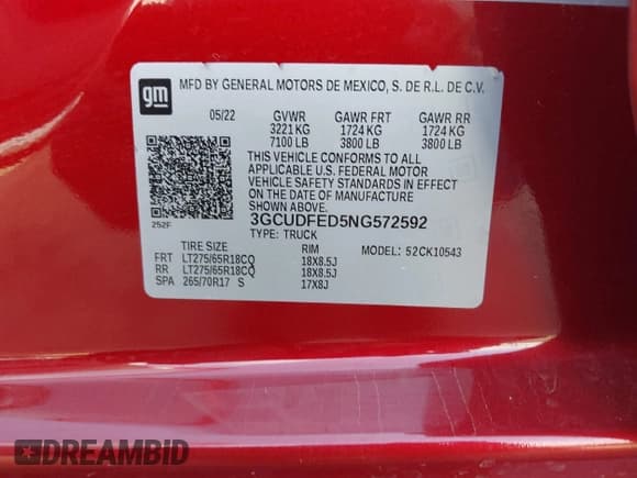 ✅ 2022 Chevrolet Silverado 1500 LT Trail Boss • VIN: 3GCUDFED5NG572592 • Lot: 42045916. Wystawiony na IAAI z przebiegiem 120 559 mil. Bezpłatny archiwum sprzedaży aukcyjnych z USA i szczegółowy raport historii pojazdu na DreamBid. Zdjęcie 9.