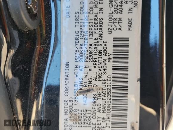 ✅ 2002 Lexus LX 470 • VIN: JTJHT00W923523160 • Lot: 68846845. Wystawiony na Copart z przebiegiem 202 169 mil. Bezpłatny archiwum sprzedaży aukcyjnych z USA i szczegółowy raport historii pojazdu na DreamBid. Zdjęcie 13.