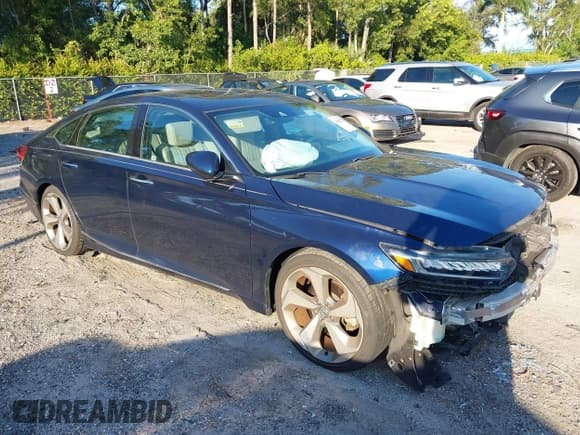 ✅ 2018 Honda Accord Touring • VIN: 1HGCV2F9XJA022519 • Lot: 43603721. Wystawiony na IAAI z przebiegiem 65 241 mil. Bezpłatny archiwum sprzedaży aukcyjnych z USA i szczegółowy raport historii pojazdu na DreamBid. Zdjęcie 1.