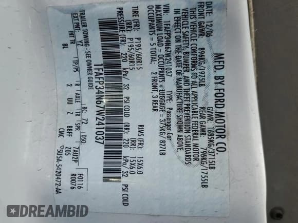 ✅ 2007 Ford Focus S • VIN: 1FAFP34N67W241037 • Lot: 84966275. Wystawiony na Copart z przebiegiem Nie podano. Bezpłatny archiwum sprzedaży aukcyjnych z USA i szczegółowy raport historii pojazdu na DreamBid. Zdjęcie 12.