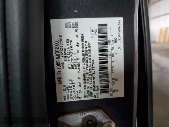 ✅ 2018 Ford Transit Connect XLT • VIN: NM0GE9F78J1373045 • Lot: 91868035. Listed on Copart with 128,421 mi. Free auction sales archive from the USA and detailed vehicle history report at DreamBid. Image 13.