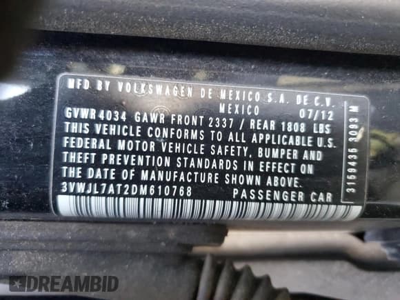 ✅ 2013 Volkswagen Beetle 2.0L TDI • VIN: 3VWJL7AT2DM610768 • Лот: 47954805. Опубликован ранее на Copart с пробегом 62 092 миль. Бесплатный доступ к архиву аукционных продаж из США и подробный отчёт об истории автомобиля на DreamBid. Изображение 12.