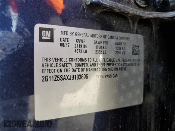 ✅ 2018 Chevrolet Impala LS • VIN: 2G11Z5SAXJ9103696 • Лот: 44037564. Опубликован ранее на Copart с пробегом 98 031 миль. Бесплатный доступ к архиву аукционных продаж из США и подробный отчёт об истории автомобиля на DreamBid. Изображение 15.