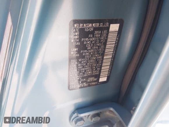 ✅ 2009 Nissan Cube S • VIN: JN8AZ28R79T130480 • Lot: 42885927. Wystawiony na IAAI z przebiegiem 86 588 mil. Bezpłatny archiwum sprzedaży aukcyjnych z USA i szczegółowy raport historii pojazdu na DreamBid. Zdjęcie 9.