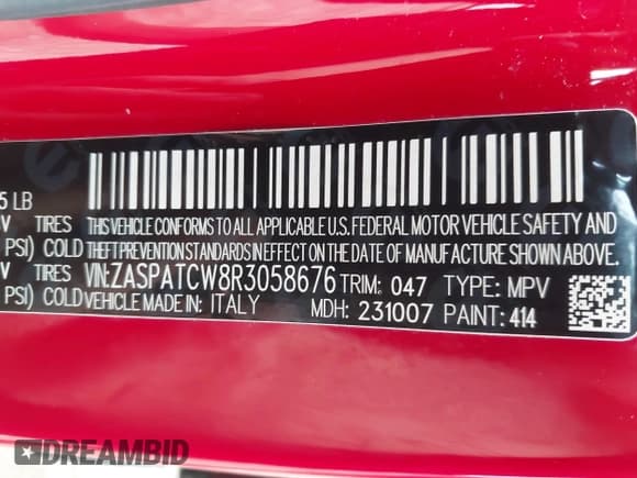 ✅ 2024 Alfa Romeo Tonale Ti • VIN: ZASPATCW8R3058676 • Lot: 41743432. Listed on IAAI with 7,985 mi. Free auction sales archive from the USA and detailed vehicle history report at DreamBid. Image 9.