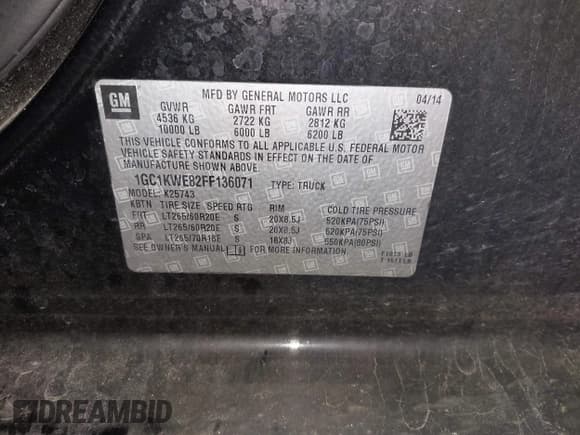 ✅ 2015 Chevrolet Silverado 2500HD LTZ • VIN: 1GC1KWE82FF136071 • Lot: 42097783. Listed on IAAI with 160,887 mi. Free auction sales archive from the USA and detailed vehicle history report at DreamBid. Image 9.