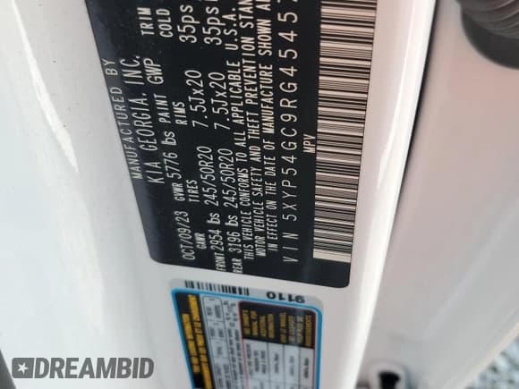 ✅ 2024 Kia Telluride SX • VIN: 5XYP54GC9RG454570 • Лот: 69378564. Опубликован ранее на Copart с пробегом 9 925 миль. Бесплатный доступ к архиву аукционных продаж из США и подробный отчёт об истории автомобиля на DreamBid. Изображение 13.