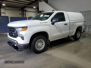 2023 Chevrolet Silverado 1500 Work Truck z VIN 3GCNAAEK7PG357667, wystawiony jako Copart lot #86269365 z przebiegiem 124 064 mil mil oraz Czysty tytuł • Clean title. Historia ofert i sprzedaży dostępna na DreamBid. Obrazek 1.