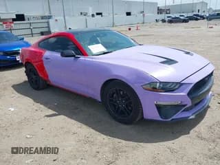 ✅ 2021 Ford Mustang EcoBoost • VIN: 1FA6P8TH2M5101061 • Lot: 42546464. Listed on IAAI with 90,592 mi. Free auction sales archive from the USA and detailed vehicle history report at DreamBid. Image 1.