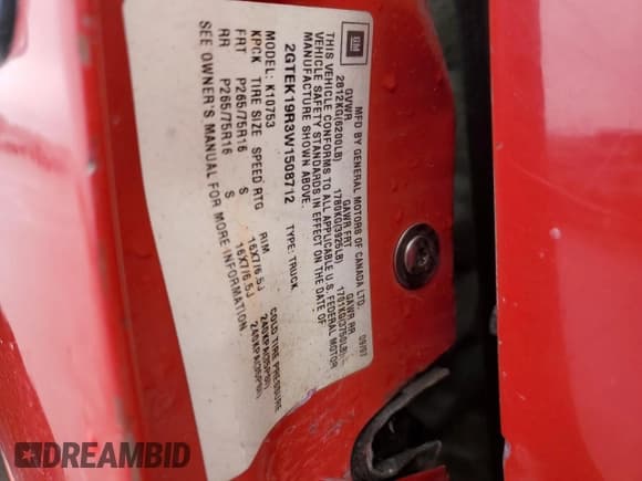 ✅ 1998 GMC Sierra 1500 • VIN: 2GTEK19R3W1508712 • Лот: 55665565. Опубликован ранее на Copart с пробегом Не указан. Бесплатный доступ к архиву аукционных продаж из США и подробный отчёт об истории автомобиля на DreamBid. Изображение 12.