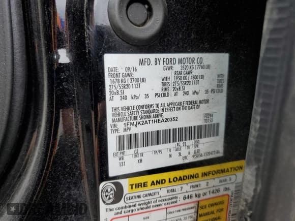 ✅ 2017 Ford Expedition Max Limited • VIN: 1FMJK2AT1HEA20352 • Lot: 55651235. Listed on Copart with 110,954 mi. Free auction sales archive from the USA and detailed vehicle history report at DreamBid. Image 13.