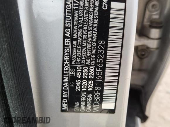✅ 2005 Mercedes-Benz C 240 • VIN: WDBRF81J65F652328 • Лот: 70729535. Опубликован ранее на Copart с пробегом 198 117 миль. Бесплатный доступ к архиву аукционных продаж из США и подробный отчёт об истории автомобиля на DreamBid. Изображение 12.