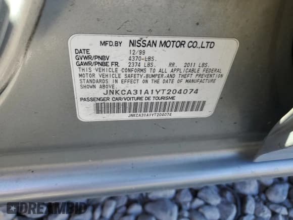 ✅ 2000 Infiniti I30 Luxury • VIN: JNKCA31A1YT204074 • Лот: 77904594. Опубликован ранее на Copart с пробегом 181 240 миль. Бесплатный доступ к архиву аукционных продаж из США и подробный отчёт об истории автомобиля на DreamBid. Изображение 12.